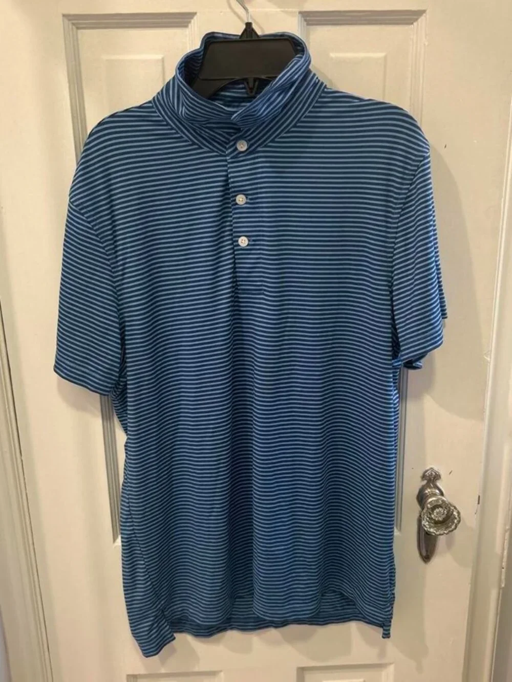 J.Crew Men's Blue and Navy Polo-shirt